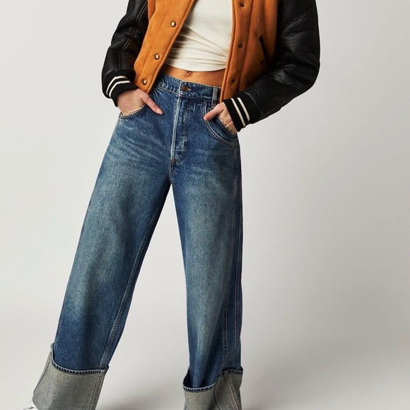 Free People Final Countdown Wide Cuffed Jeans - Picture 2 of 3